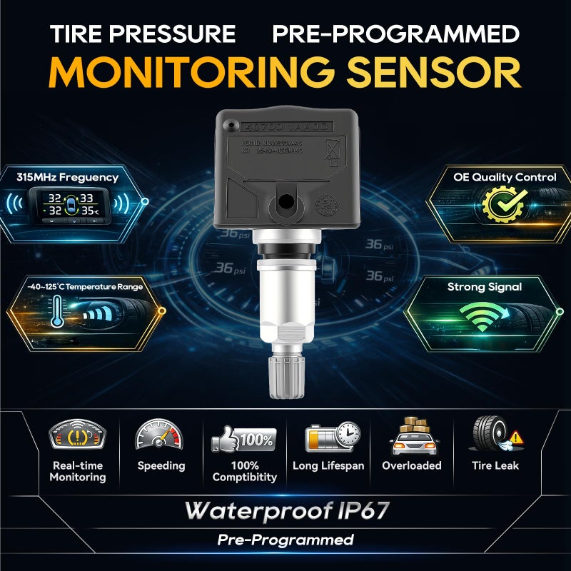 AUTOKAY TPMS 40700-1AA0D Car Tire Pressure Monitoring Sensor System 407001AA0D for Infiniti Altima Armada Cube Frontier Maxima Murano Pathfinder Rogue Sentra Versa Xterra 2004-2015 (Pack of 4) - Image 3
